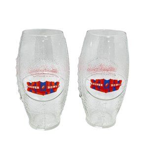 Super Bowl XLIV Football Shape Glass Budwiser Beer Pint Glass 2010 Saints Colts